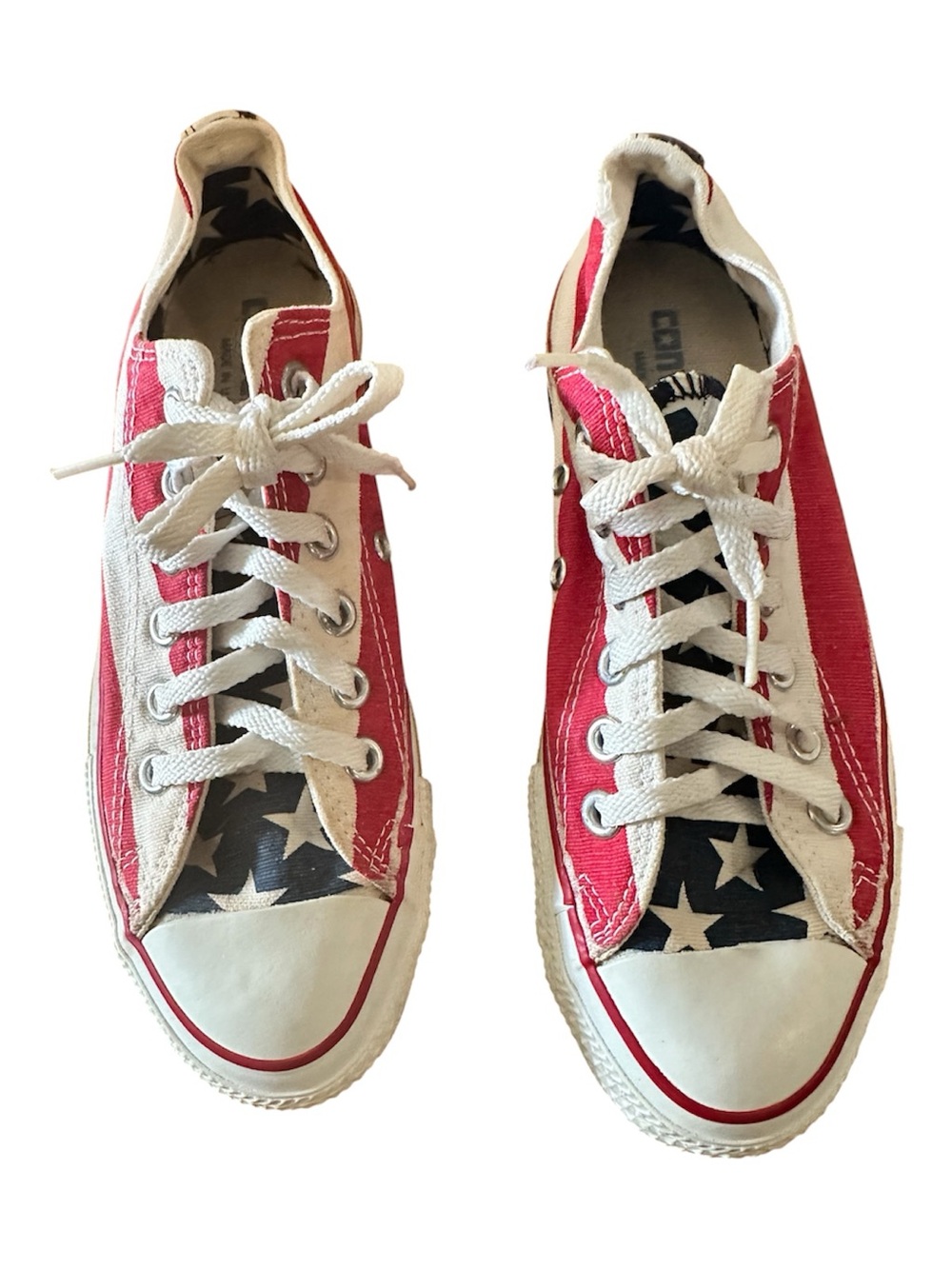 Vintage Converse All Star Made in USA American Flag Sneakers Size 5 Rare 90s